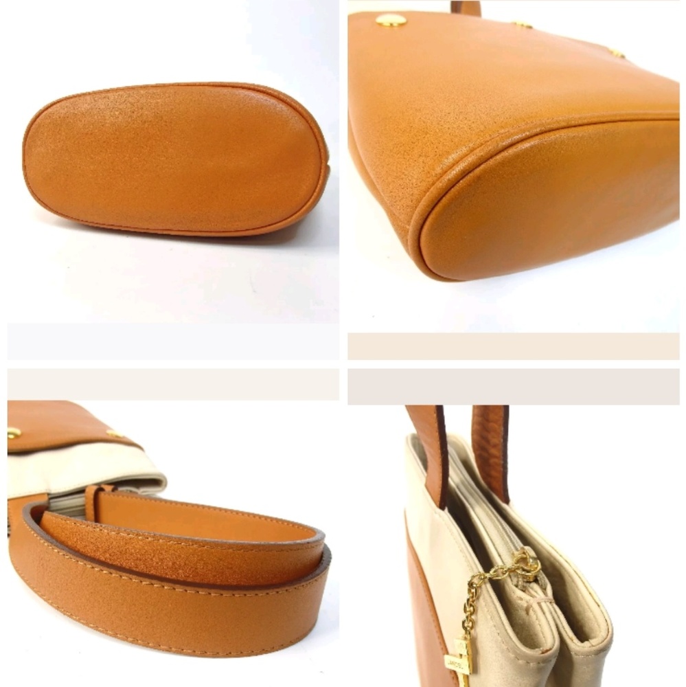 Unique vintage Lancel leather satchel tote bag - Picture 5 of 6